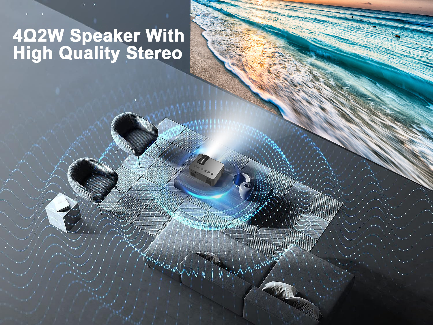 New YT100 Portable Mini Home Projector - Image 2