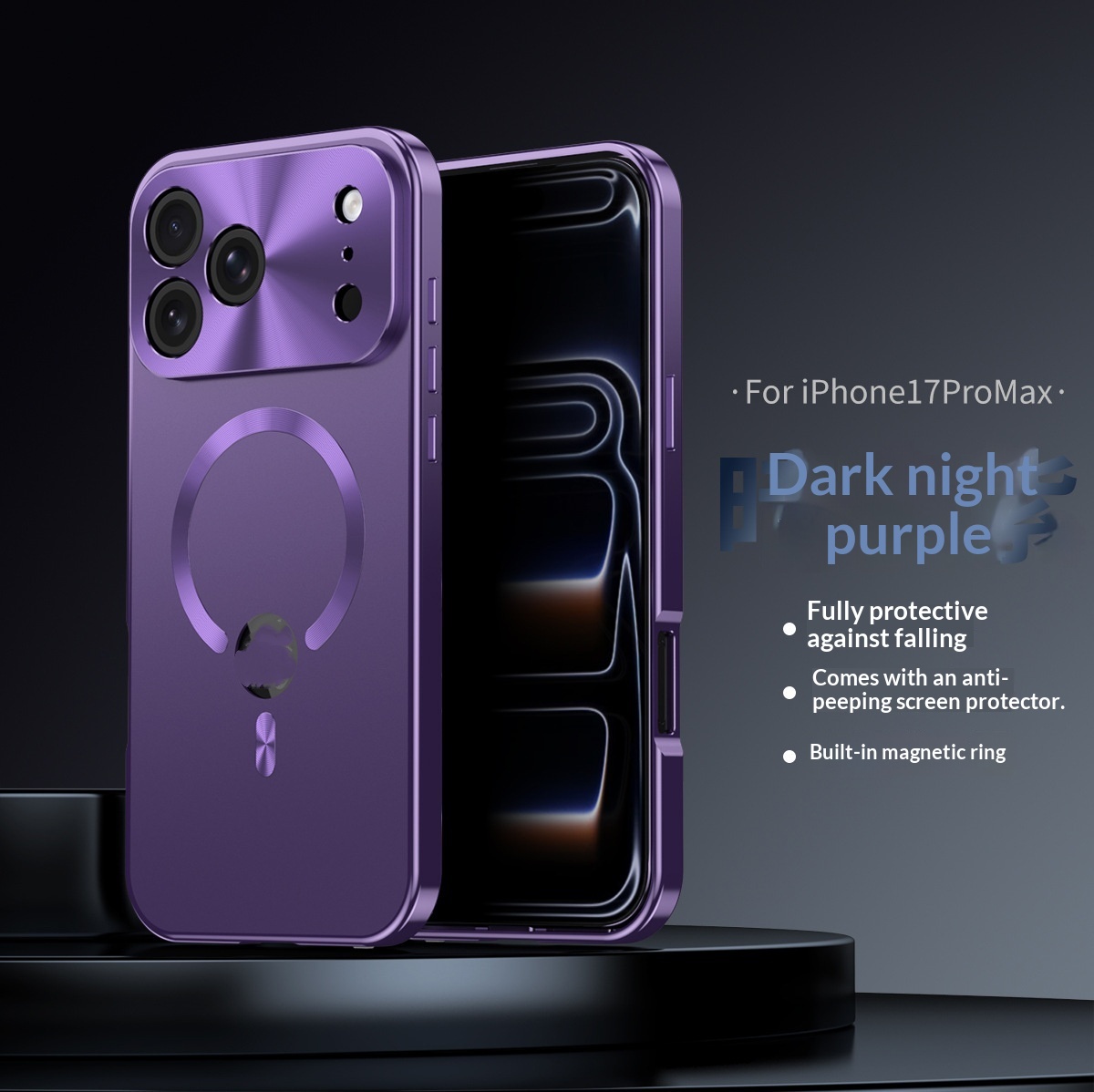Suitable For 17 Pro Max Phone Case, Anti-peep With Cutout For Logo, Magnetic - Image 2