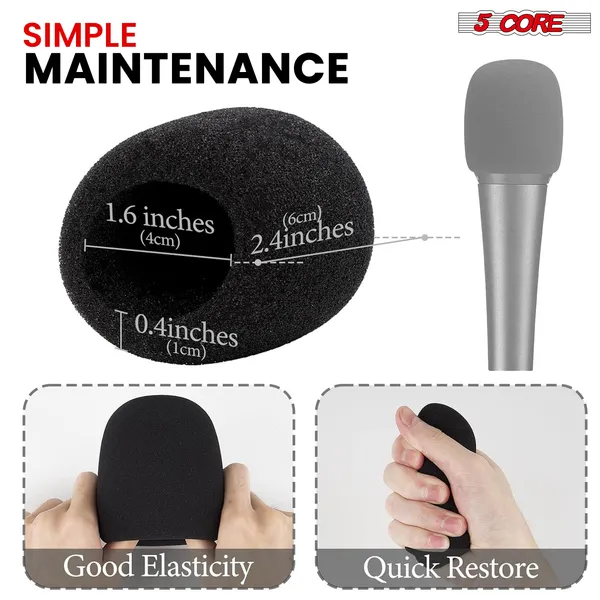 5Core Microphone Cover Soft Foam Mic Windscreen Windproof Sponge For Handheld Mic - Image 2