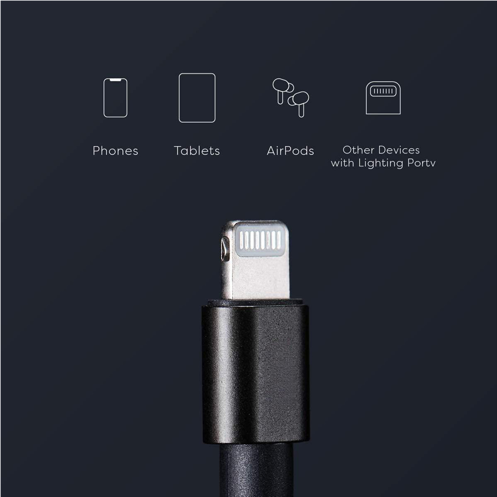 150cm 180cm USB Charging Cable A Pple MFi Certified, Nylon Braided Jacket,Black Premium Series - Image 2