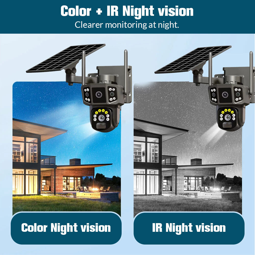Outdoor Solar Security Camera Wifi Solar Battery CCTV Surveillance Wireless UK - Image 5