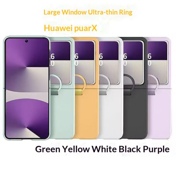 Foldable Phone Case With Large View Window Ultra-thin Ring  Anti-drop Protective Cover