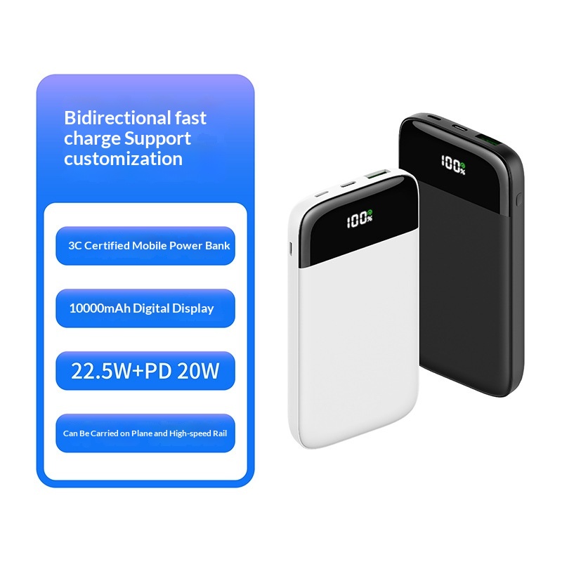 Ultra-thi Portable 10000 MAh Power Bank With Digital Display And Bidirectional Fast Charging - Image 2