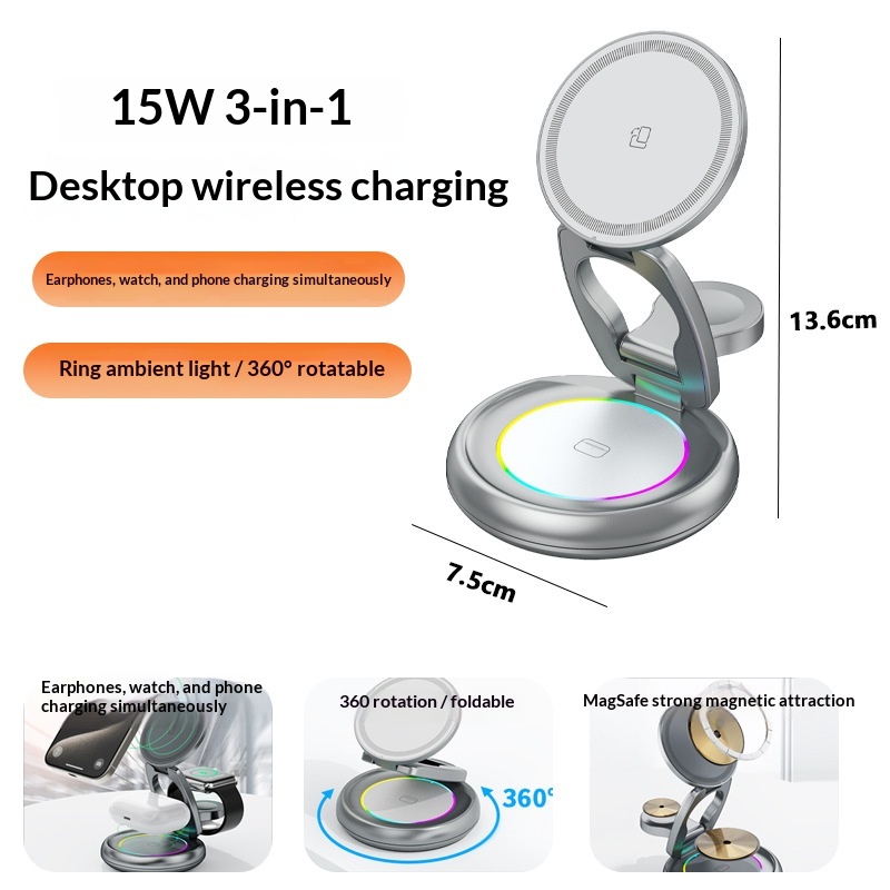 3-in-1 15W Magnetic Wireless Charger image 4