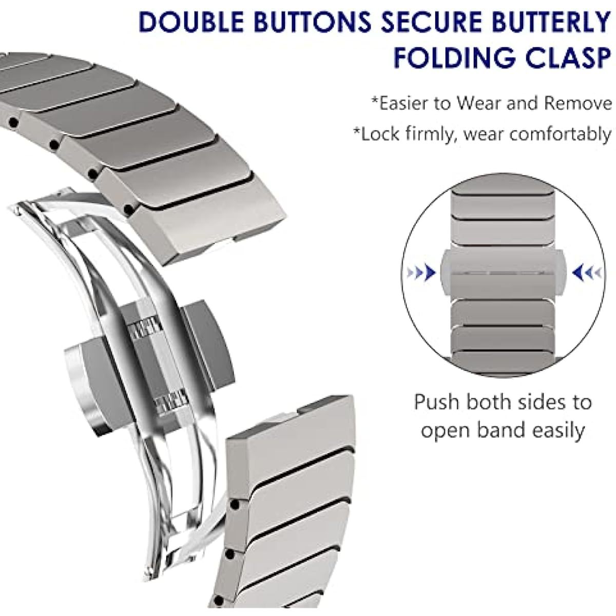 One Bead Bamboo Joint Butterfly Clasp Stainless Steel Strap - Image 4