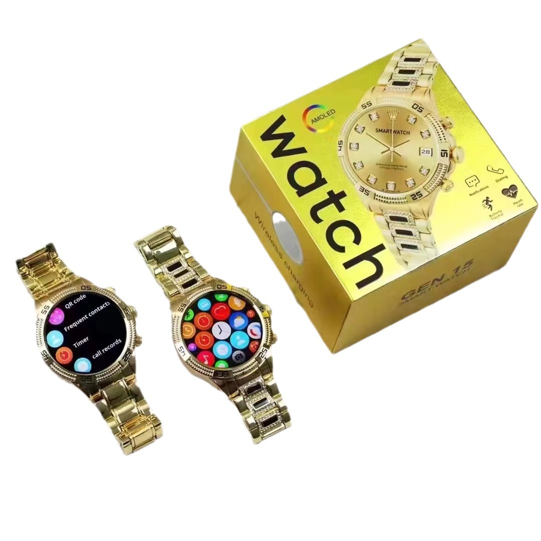 Bluetooth Calling Niche Full Diamond Small Gold Watch - Image 2