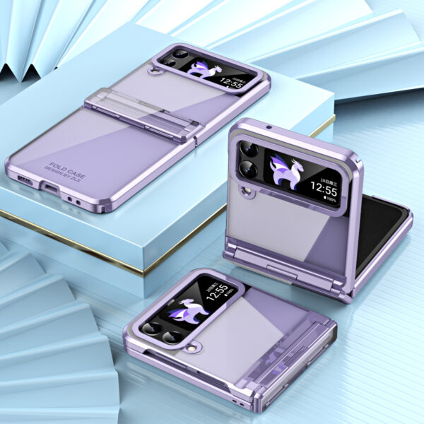 Foldable Screen Electroplating Transparent Hinge All-inclusive Drop-resistant Phone Case