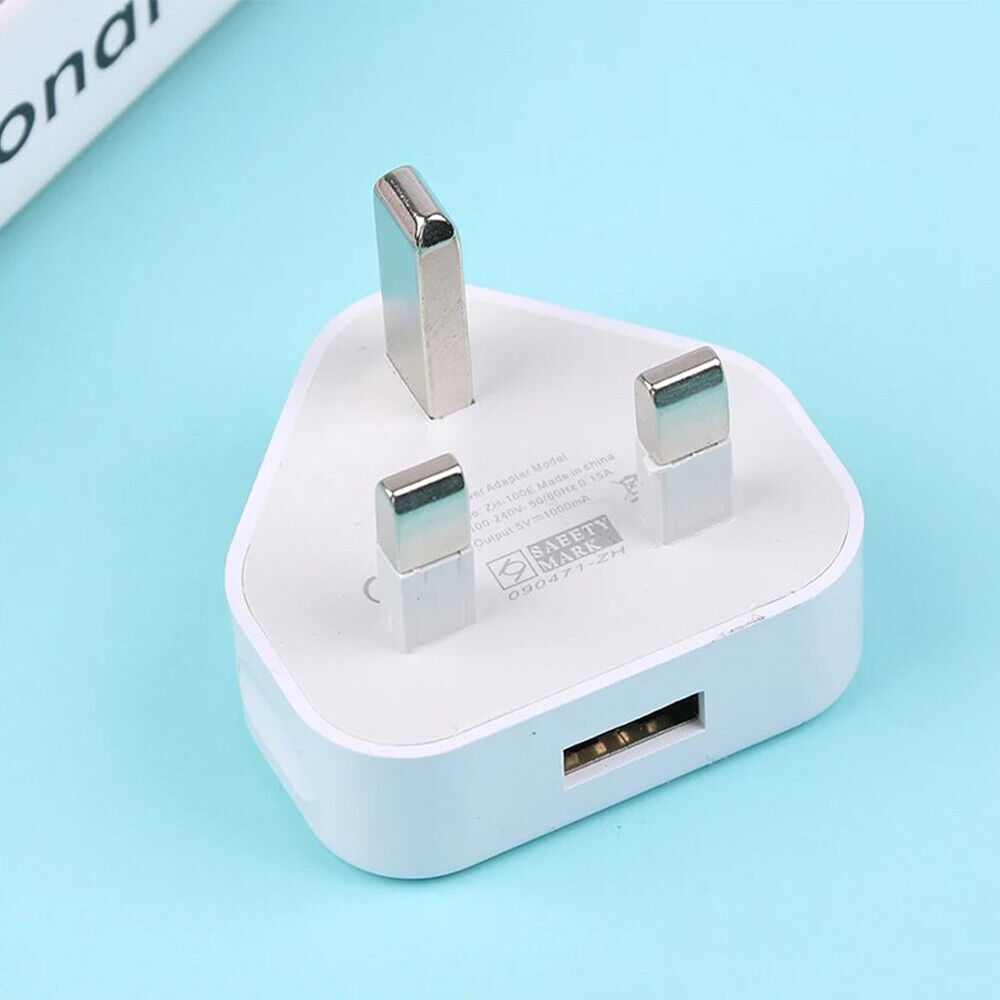 4 Pack UK USB Wall Charger 3 Pin Plug Mains Adapter For Phones, Tablets Power image 2