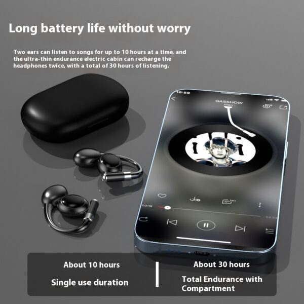 Smart Digital Display Ultra-long Life Battery Ear-mounted Sports Bluetooth Headset