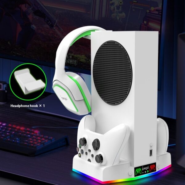 Host Multi-function Charging Cooler Pad Fan Support Earphone Hook Colorful Light