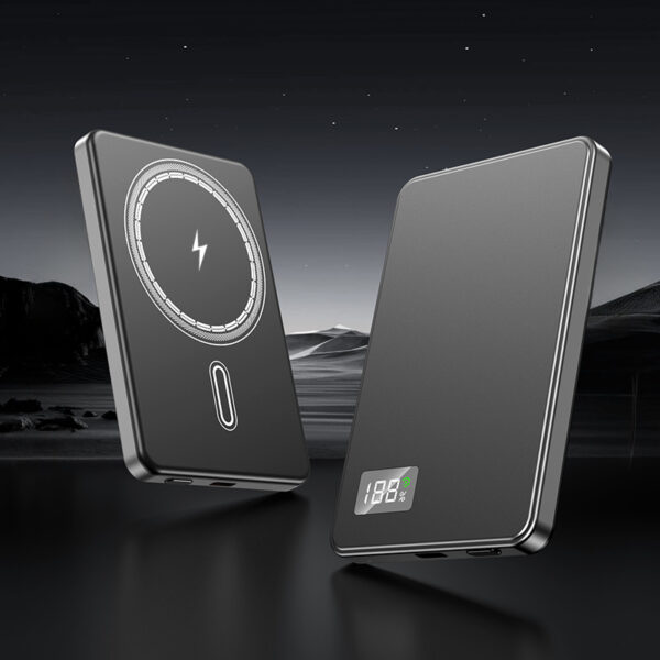 Ultra-thin Fast Charging Magnetic Power Bank With Built-in Cable