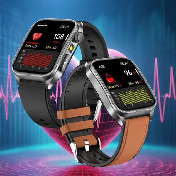 Dual-probe 650nm Laser Therapy HRV Bluetooth Calling Health Watch - FastPickStore
