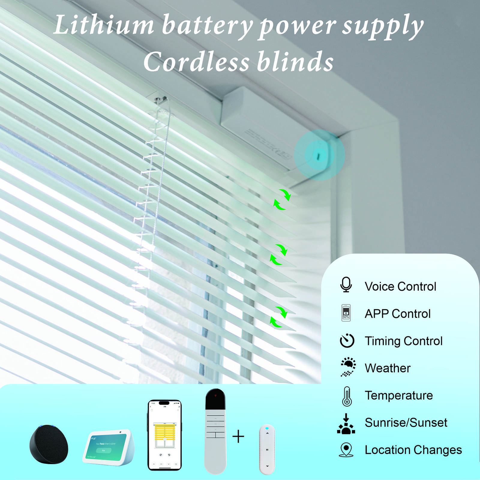 Equipped With A 15 Channel Remote Control Solar Charging Panel, Electric Blinds, Intelligent Remote Control Curtains, Silent Sunshades, Detachable Rechargeable Lithium Batteries - Image 5