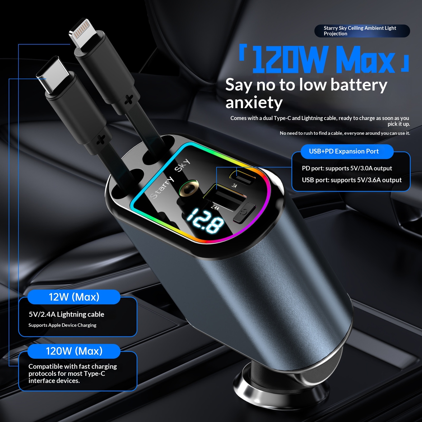 Starry Sky Flexible Wire Car Charger - Image 2