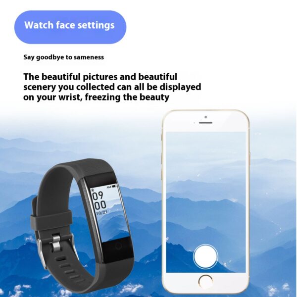 Smart Color Screen Sport Step Counting Heart Rate Blood Pressure Music Weather Bracelet