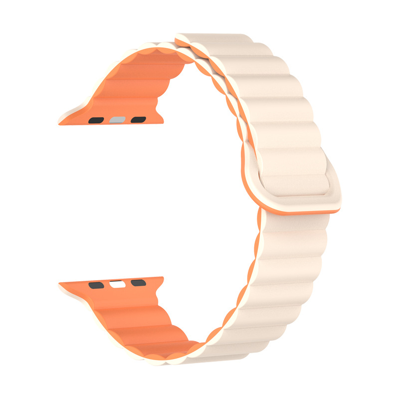 Two-color Silicone Magnetic Back Ring Buckle Watch Band - Image 3