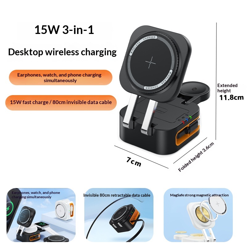 3-in-1 15W Magnetic Wireless Charger image 5