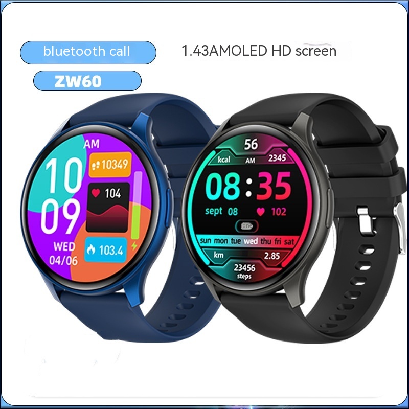 New ZW60 Smart Watch Round Screen Bluetooth Sports Watch - Image 2