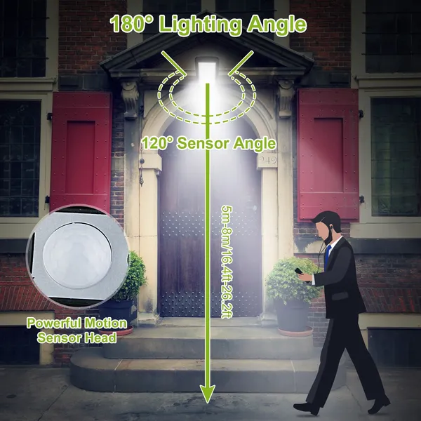 Solar Powered Wall Lights Outdoor 100LED Beads Motion Sensor Lamp IP65 Waterproof 3 Modes Sensor Light - Image 3