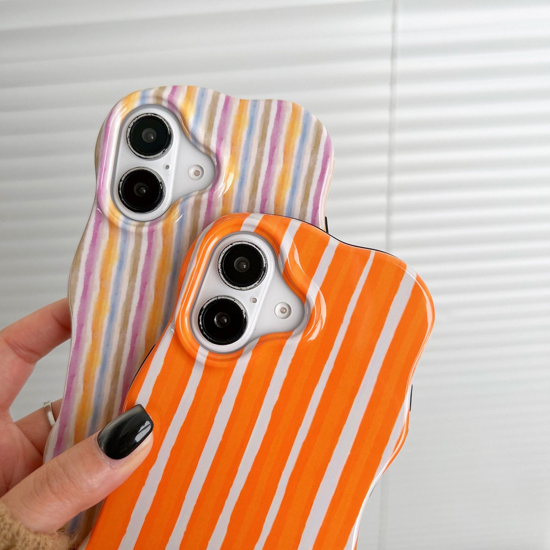 Niche Color-block Striped Phone Case - Image 2
