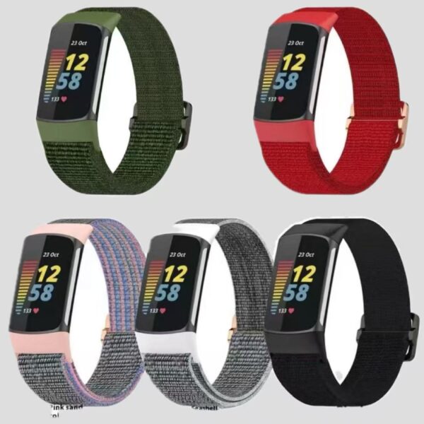 Elastic Nylon Woven Watch Band With Shell