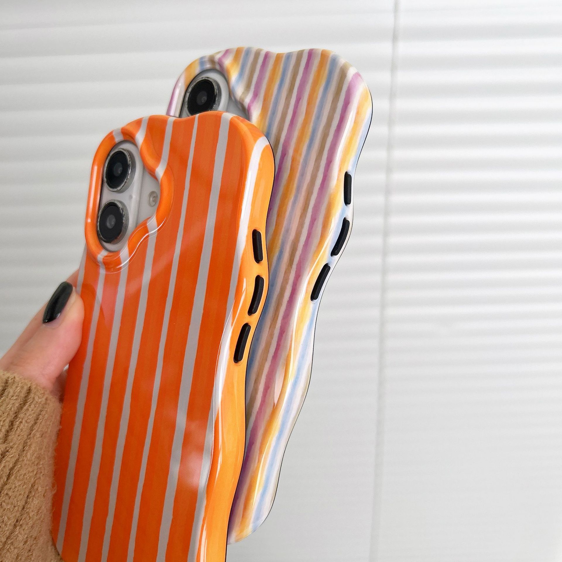 Niche Color-block Striped Phone Case - Image 3