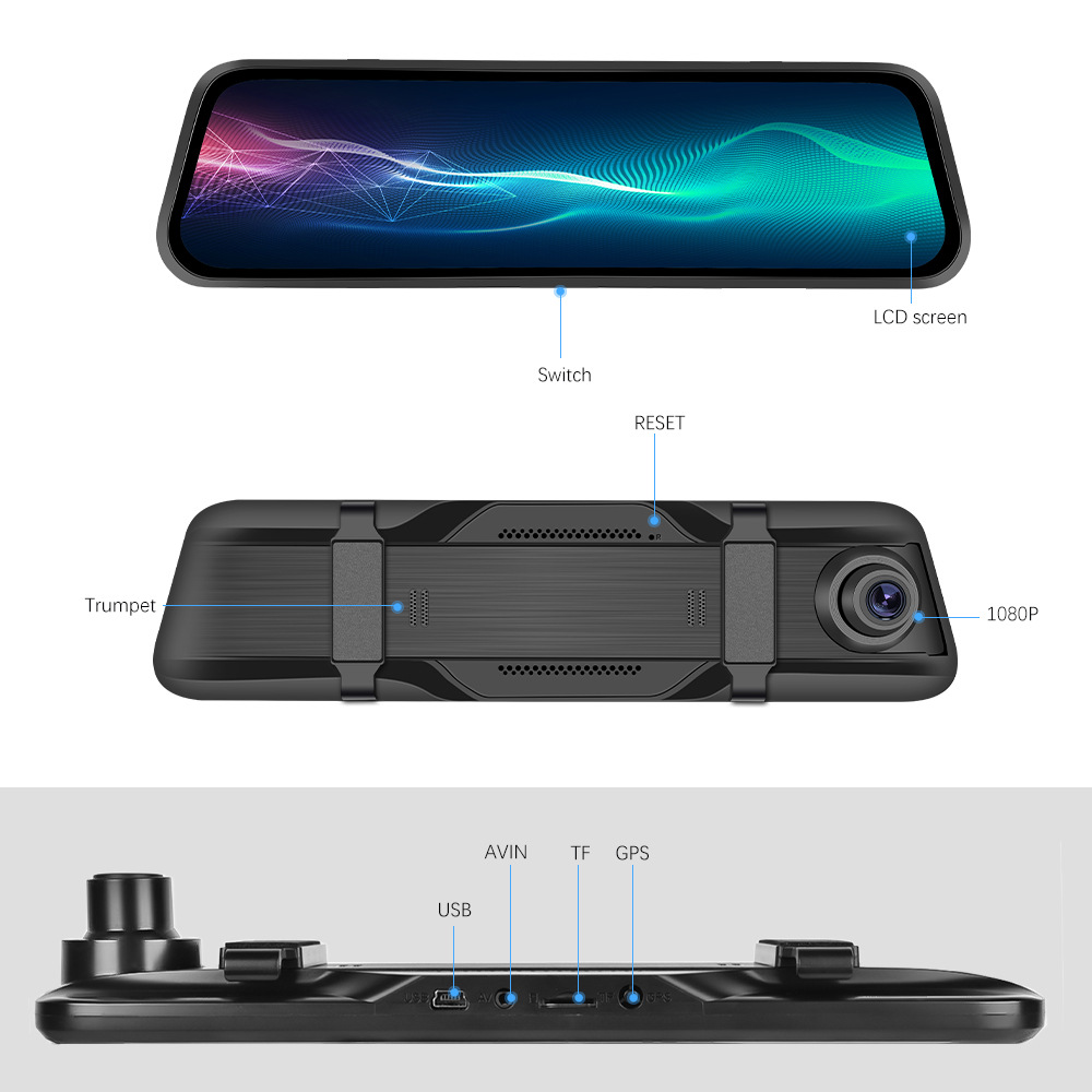 Streaming Media Car Car Dual Lens Smart Touch Rearview Mirror Tachograph - Image 5
