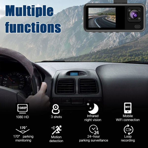Three-record Driving HD 1080p Three-lens Recorder