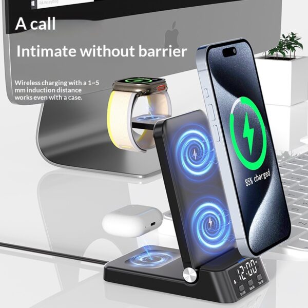 3-in-1 Charger Desktop Stand-Up Clock With Wireless Charging - FastPickStore