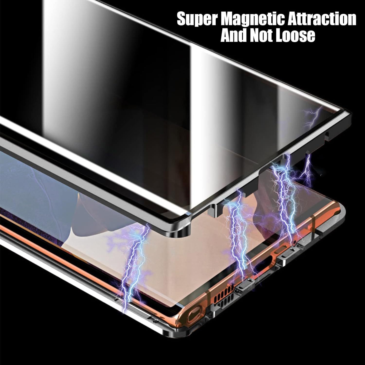 Peep-proof Phone Case Double-sided Glass Metal Magnetic Sets - Image 3