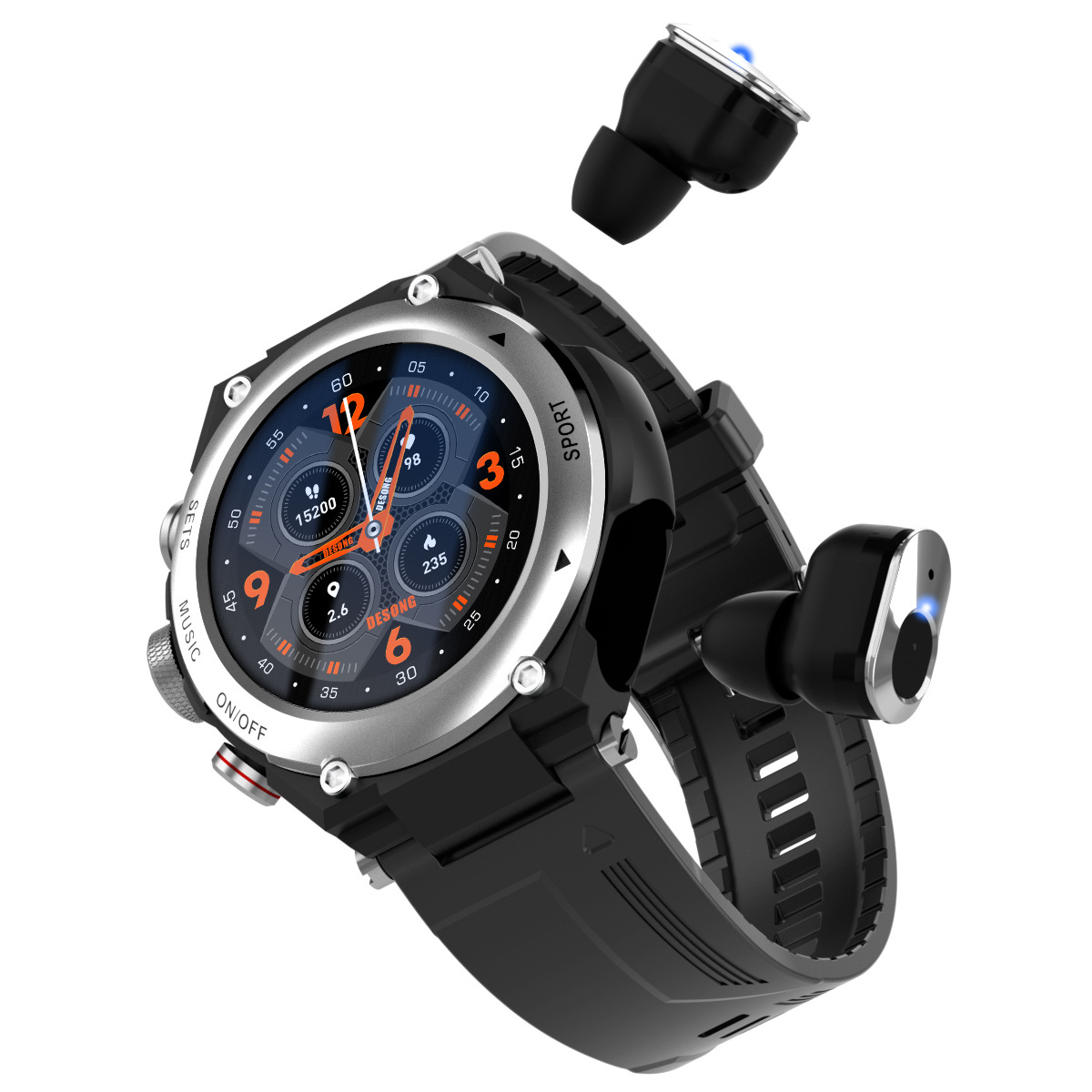 Smart Watch Bluetooth Headset Three-in-one Call Music Heart Rate Sports Watch - Image 4