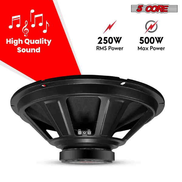 5 Core 15 Inch Subwoofer 450 Watt Car Audio Sub Woofer 4 Ohm W Deep Bass Replacement Loud Speaker - Image 2