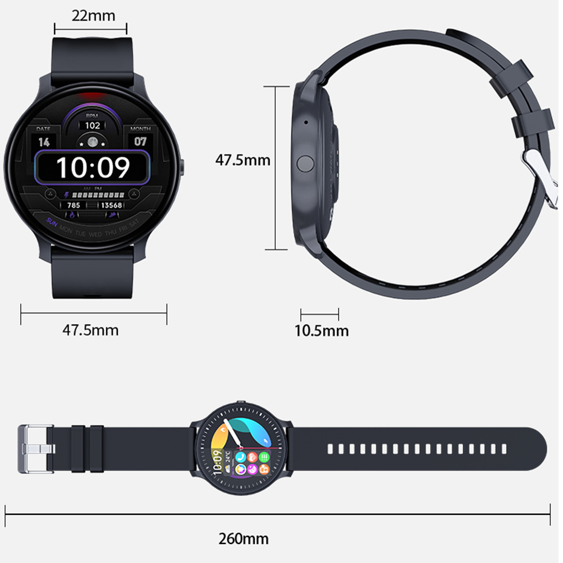 Blood Pressure Blood Oxygen Health Detection Bluetooth Calling Game Music Sport Step Counting Smart Watch - Image 5