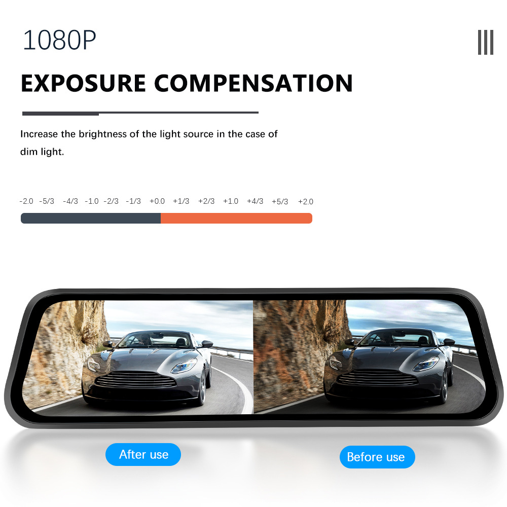 Streaming Media Car Car Dual Lens Smart Touch Rearview Mirror Tachograph - Image 3