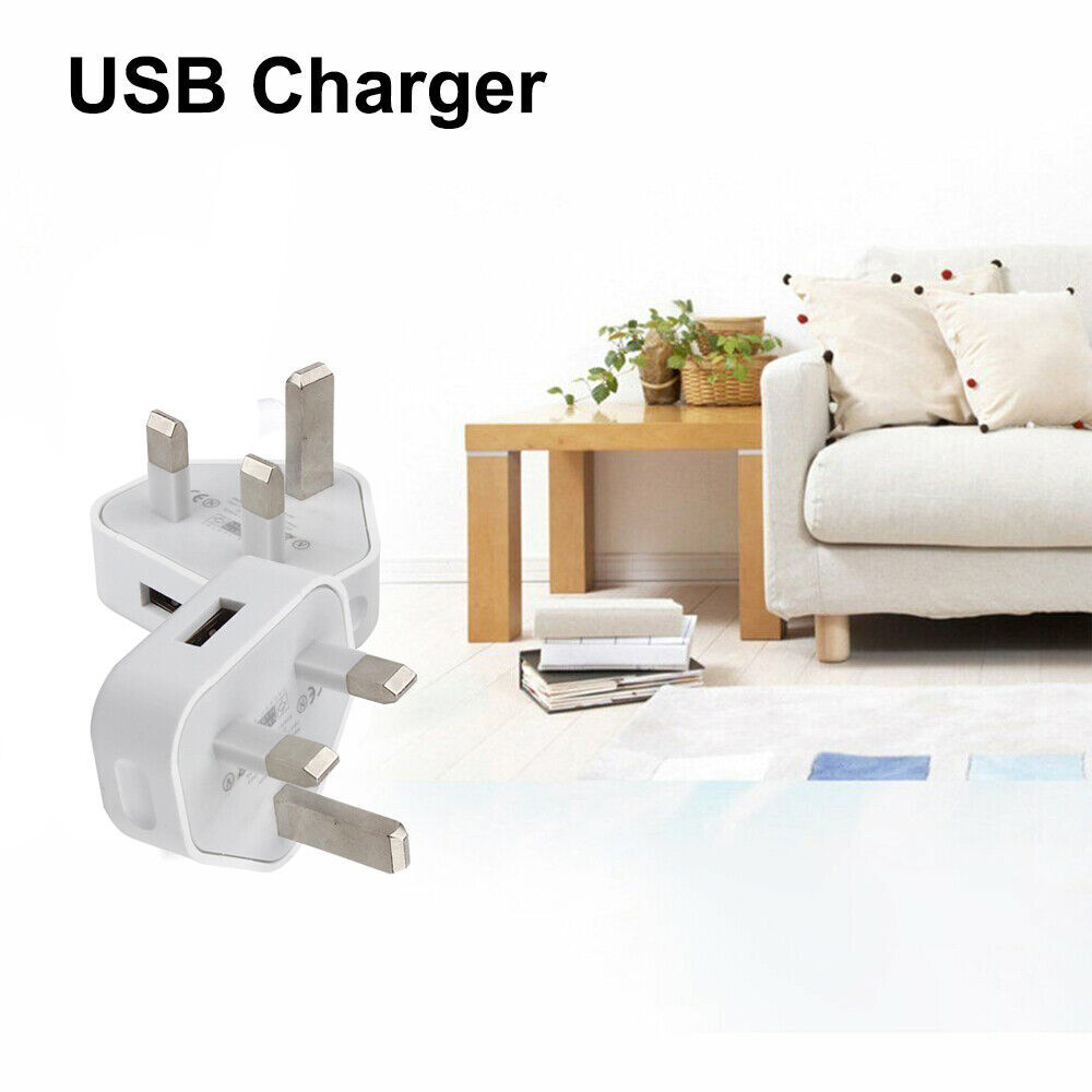 4 Pack UK USB Wall Charger 3 Pin Plug Mains Adapter For Phones, Tablets Power image 4