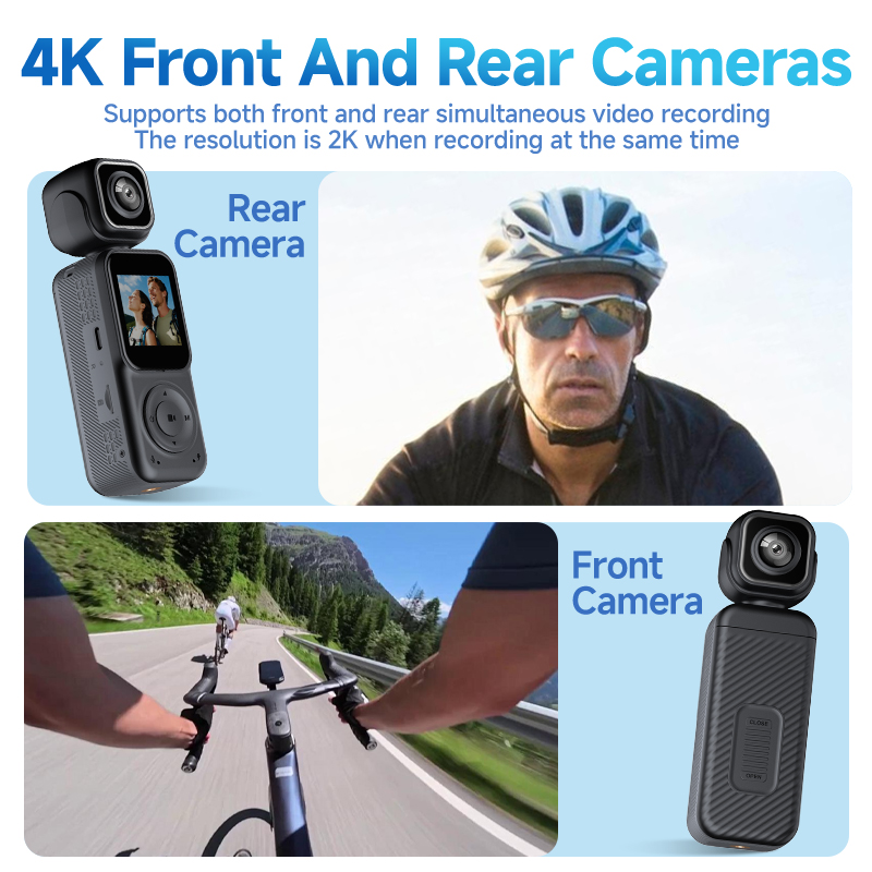 Panoramic Sports Camera Handheld DV Outdoor HD 4K Dual Lens Cycling Recorder Camera - Image 3