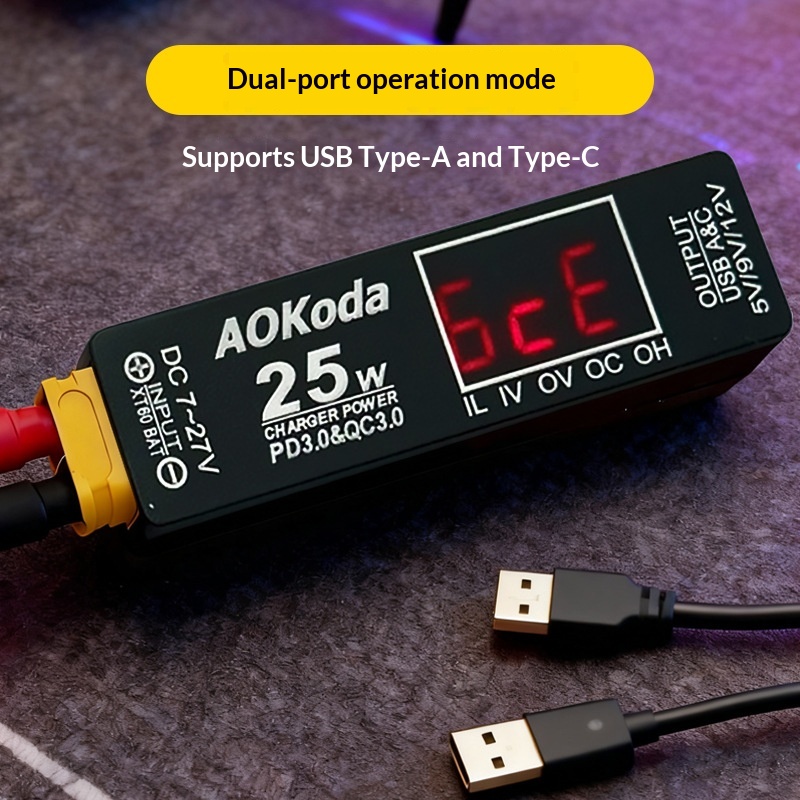 Drone Battery Charger For Fixed-wing FPV Drones With XT60 To USB Adapter For Fast Phone Charging - Image 2