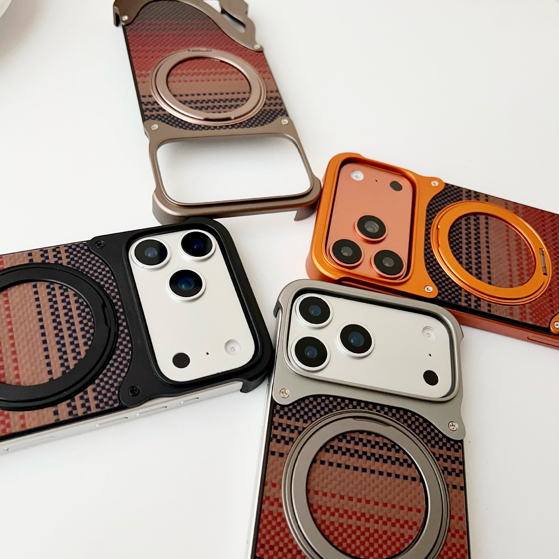 Metal Magnetic Mount Carbon Fiber Backplate Protective Case - Image 2