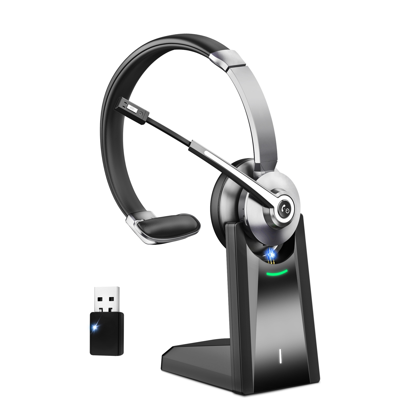 Single-ear Base-mounted Over-ear Bluetooth Wireless Noise-canceling Communication Headset - Image 2