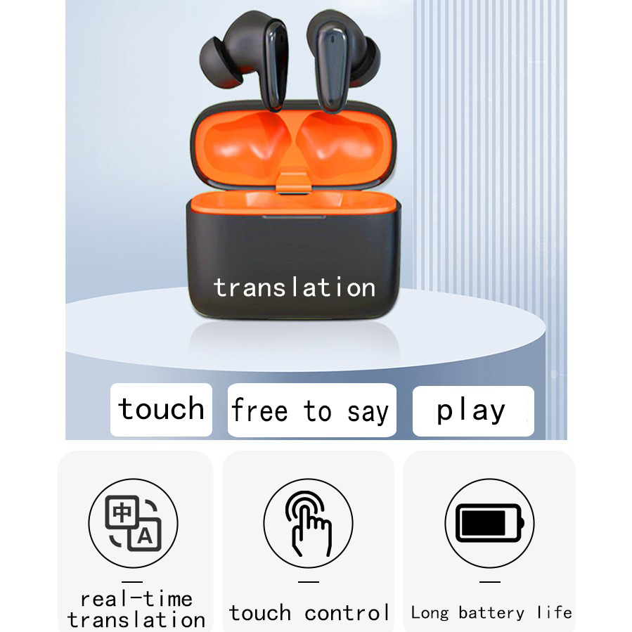 Bluetooth Smart In-ear Noise Reduction Ultra-long Standby Binaural Translation Headphones - Image 2