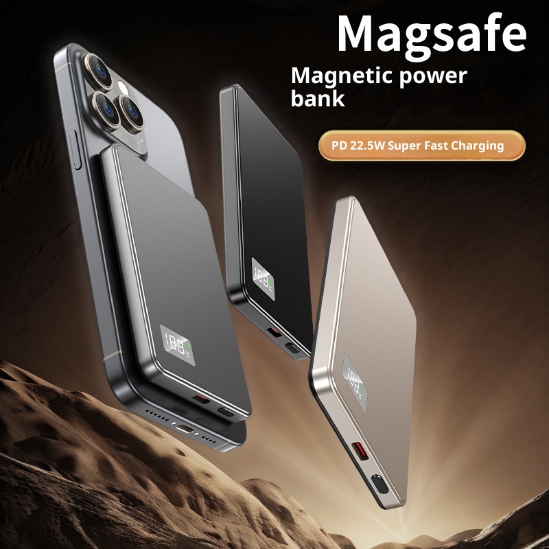 Ultra-thin Fast Charging Magnetic Power Bank With Built-in Cable - Image 3
