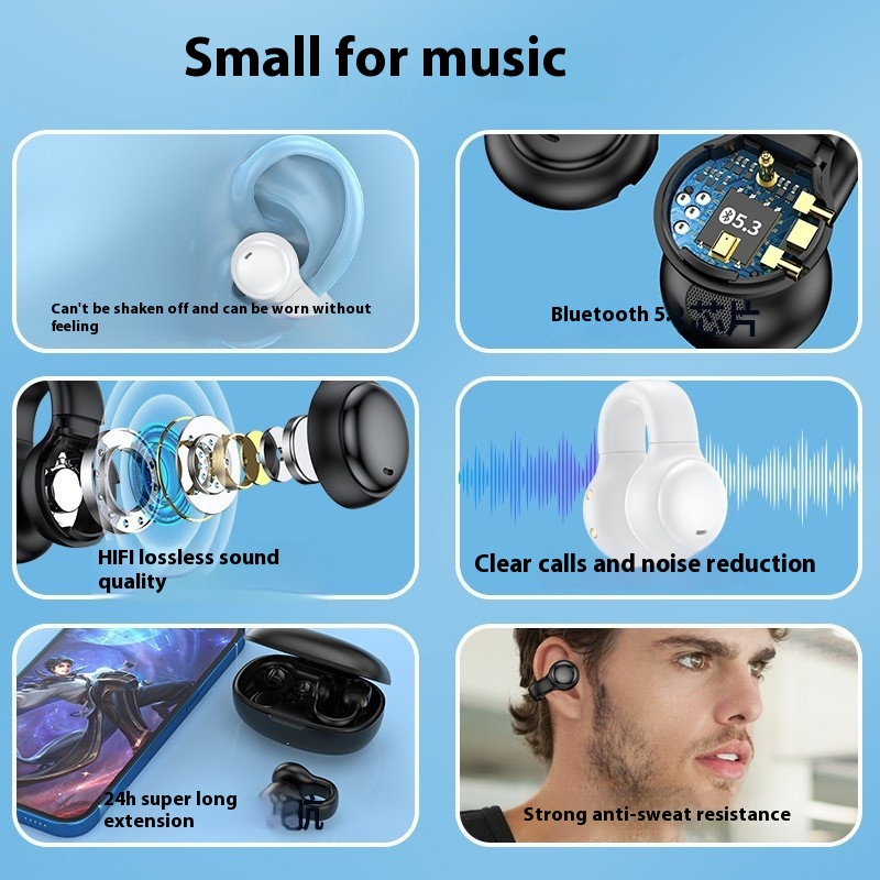 Wireless Ear-clip Bone Conduction Noise Reduction Non In-ear - Image 2