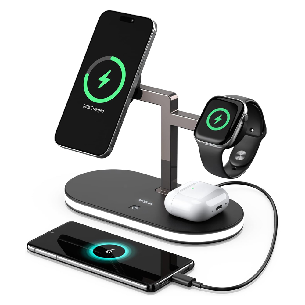 4 In 1 Aluminum Alloy Magnetic Wireless Charger Stand - Image 3