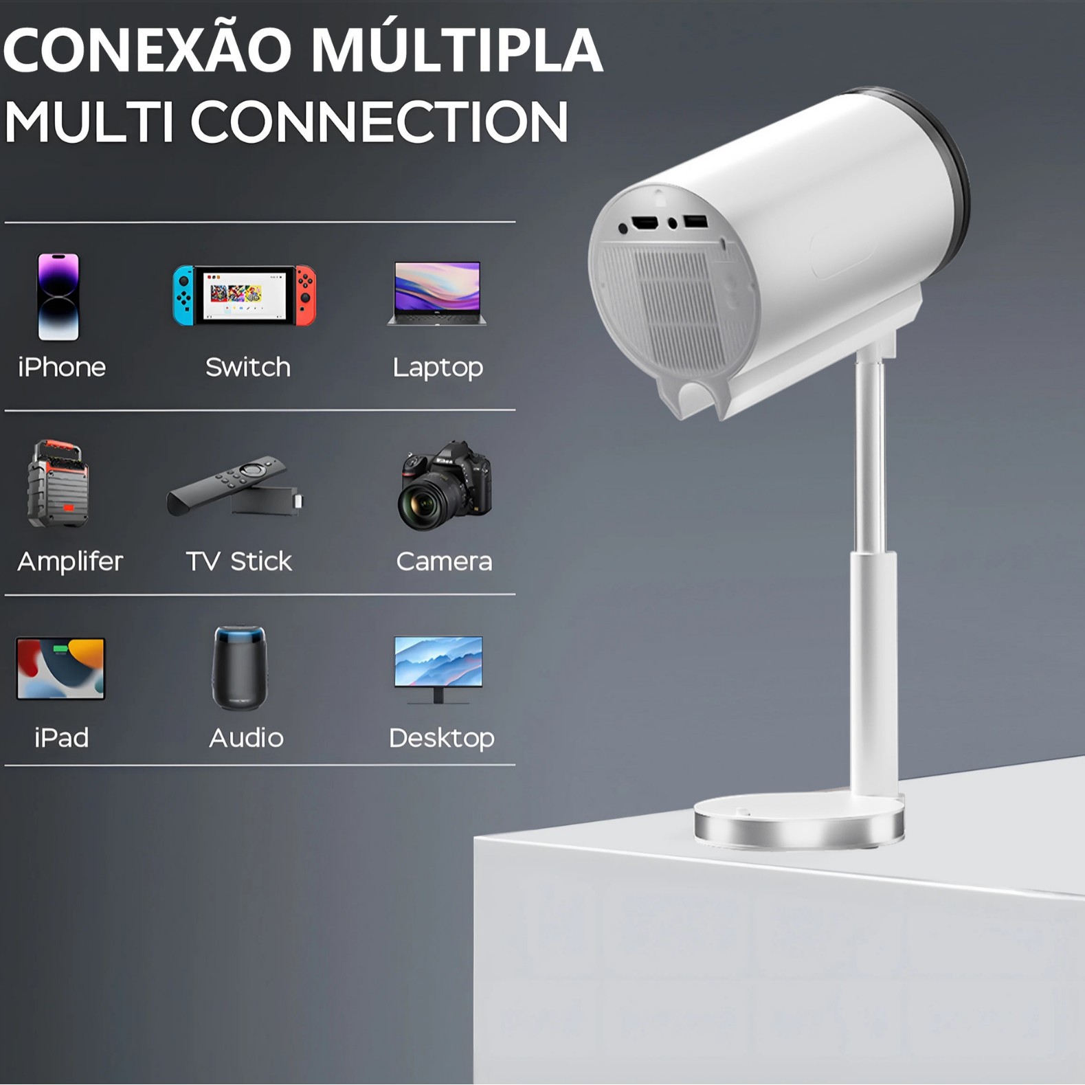Smart X5G Projector Hidden PTZ Bracket Android HD Bluetooth Home - Image 2