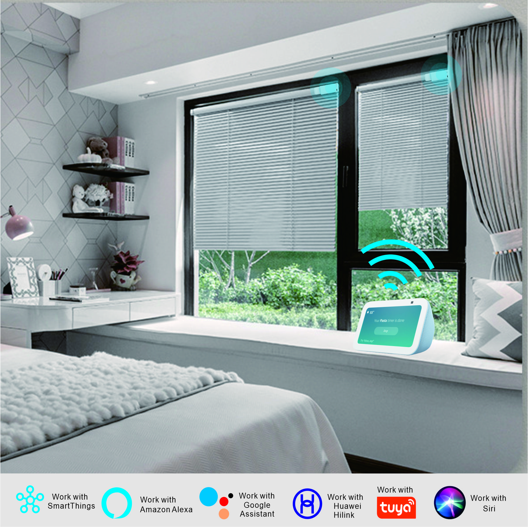 Equipped With A 15 Channel Remote Control Solar Charging Panel, Electric Blinds, Intelligent Remote Control Curtains, Silent Sunshades, Detachable Rechargeable Lithium Batteries - Image 3