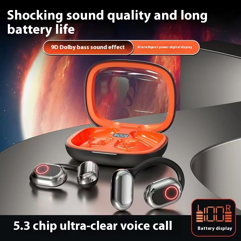Ear-mounted Digital Display Binaural Sports Long Endurance Bluetooth Headset - Image 3