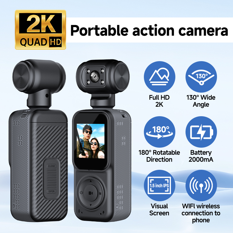 Panoramic Sports Camera Handheld DV Outdoor HD 4K Dual Lens Cycling Recorder Camera - Image 3