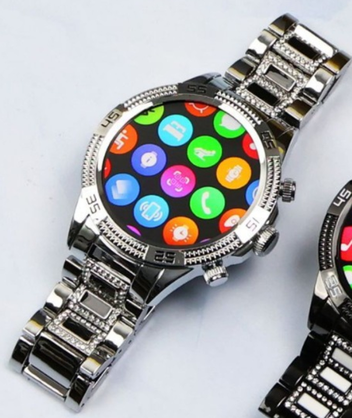 Bluetooth Calling Niche Full Diamond Small Gold Watch - Image 3