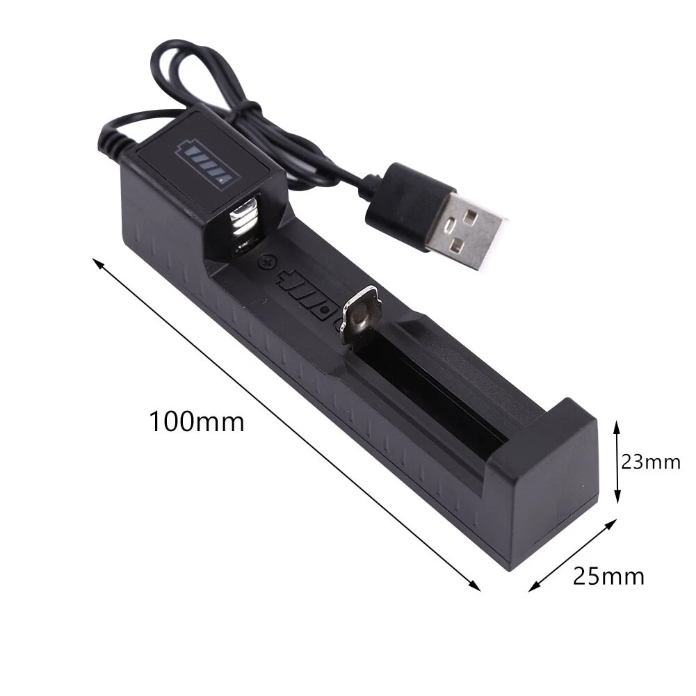 Li-ion Battery&Charger 3000mAh 3.7V Rechargeable Batteries USB Charger For Torch Flashlight - Image 2