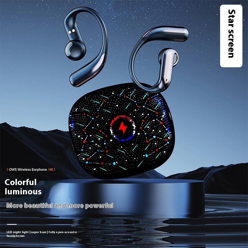 H8 Starry Sky Screen Ear-mounted Sports Non In-ear Ows Wireless Bluetooth Headset